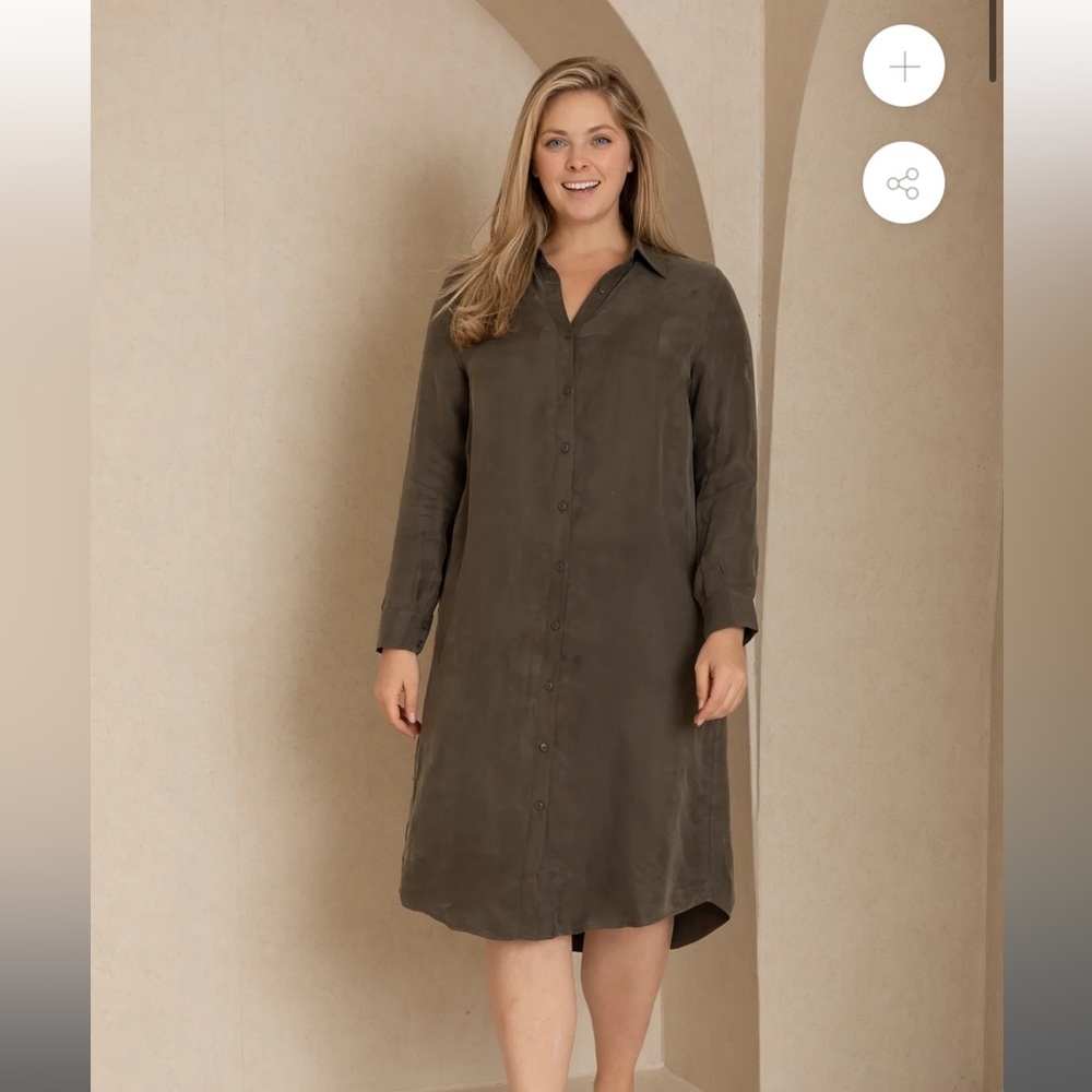 Green Smoke Shirt Dress